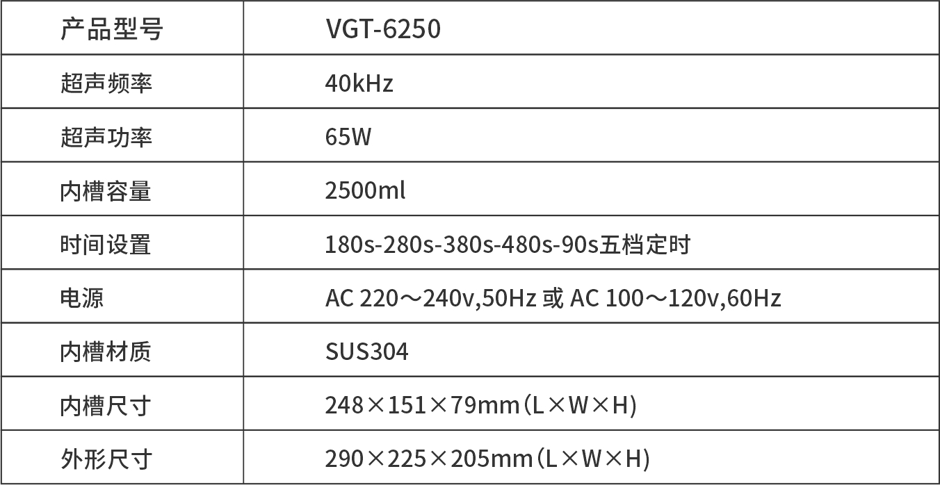 VGT-6250 家用小型奶瓶超聲波清洗機(jī)